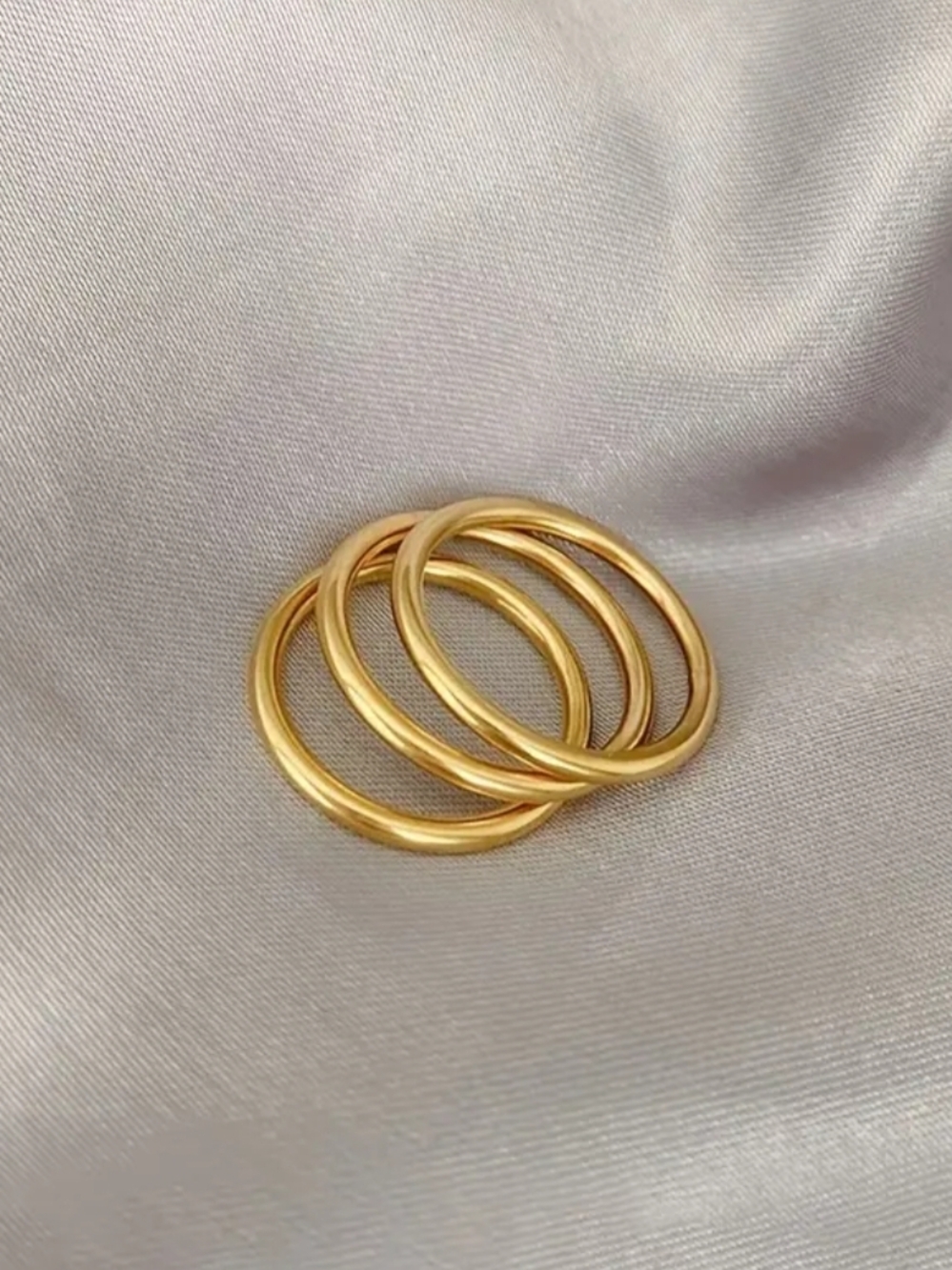18 KT Gold Over Titanium Stackable Rings - Picture 2 of 3